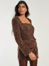 COSMINA 2pcs Women Brown Elegant Blazer And Shorts Set, Autumn/Winter